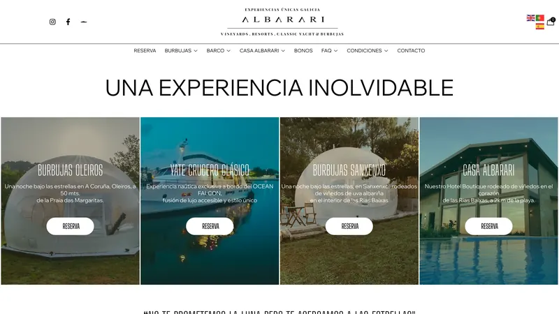 Captura de la web de Albarari diseñada por Cuadruple.com