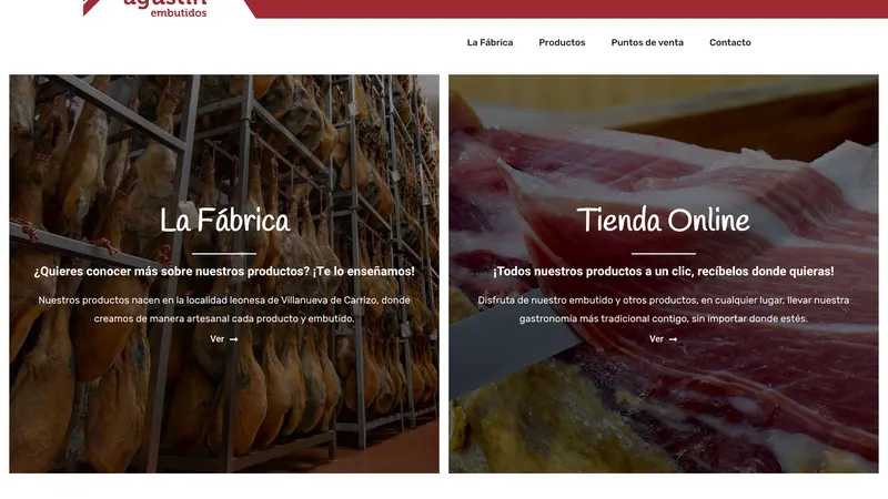 Captura de la web de Embutidos Agustín diseñada por Cuadruple.com