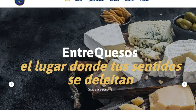 Captura de la web de EntreQuesos diseñada por Cuadruple.com
