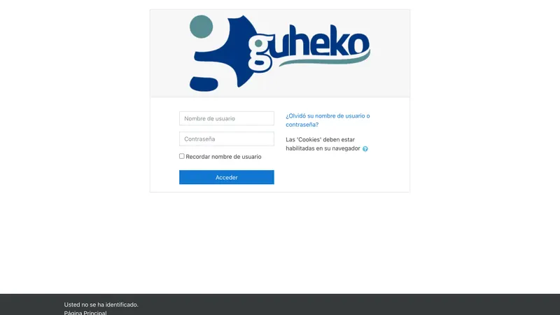 Captura de la web de Guheko diseñada por Cuadruple.com